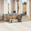 vidaXL Set Divano da Giardino 17 pcs Beige e Grigio Chiaro polyrattan