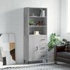vidaXL Credenza Grigio Sonoma 69,5x34x180 cm in Legno Multistrato