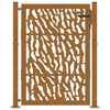 vidaXL Cancello da giardino 100x125 cm in acciaio corten con design a traccia