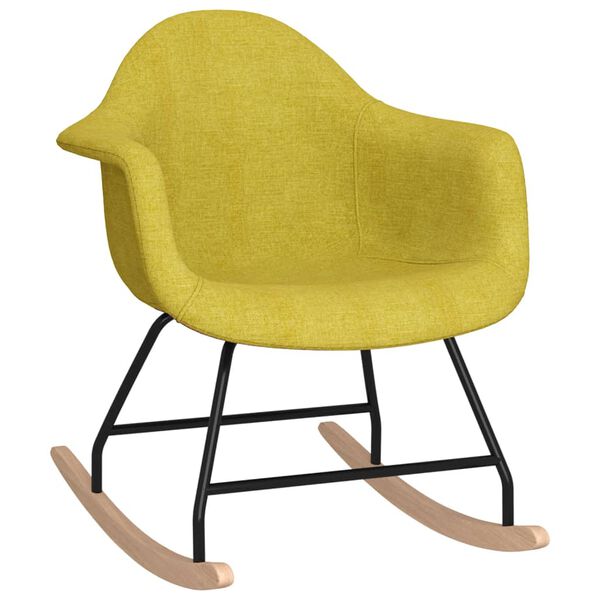 vidaXL Sedia a Dondolo Verde in Tessuto