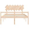 vidaXL Letto per Anziani con Testiera 140x190 cm in Legno Massello