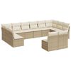 vidaXL Set Divani da Giardino 12 pz con Cuscini Beige in Polyrattan