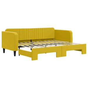 vidaXL Divano Letto con Letto Estraibile Giallo 90x200 cm in Velluto