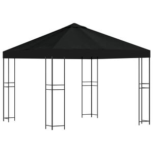 vidaXL Gazebo 3 x 3 m Nero Poliestere e Acciaio 190 gsm