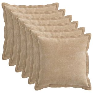vidaXL Federa 6 pz HOUTEN Tortora 35 x 35 cm Tessuto Chenille