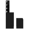 vidaXL Set Tavolo da Trucco LED 2 pcs Rovere Nero Legno multistrato