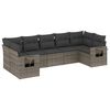 vidaXL Set Divani da Giardino 7 pz con Cuscini Grigio in Polyrattan
