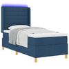 vidaXL Letto a molle con materasso con led Blu 80 x 200 cm Tessuto