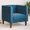 vidaXL Poltrona Chesterfield Blu in Velluto