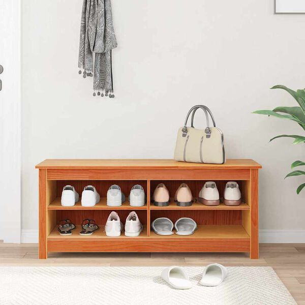 vidaXL Panchina con contenitore Marrone cerato 110 x 38 x 45,5 cm