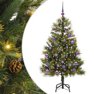 vidaXL Albero di Natale artificiale pieghevole con coni Verde 150 cm