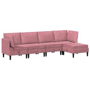 vidaXL Set di mobili per il soggiorno 5 pz Rosa Velluto
