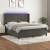 vidaXL Letto a Molle con Materasso e LED Grigio Scuro 180x200 cm