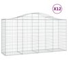 vidaXL Cesti Gabbioni ad Arco 12 pz 200x50x100/120 cm Ferro Zincato