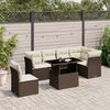 vidaXL Set Divani da Giardino 7 pz con Cuscini Marrone in Polyrattan