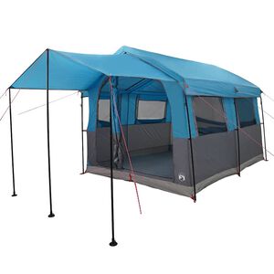 vidaXL Tenda familiare per 4 persone Blu e Grigio 324 x 255 x 230 cm