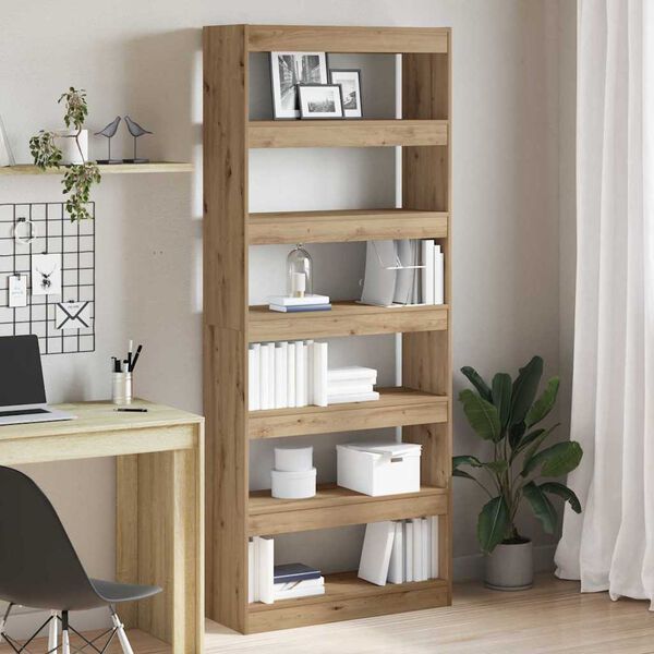 vidaXL Armadio per Libri Rovere artigianale 80 x 30 x 198 cm