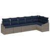 vidaXL Set Divano da Giardino 6 pcs Grigio e Blu Navy polyrattan
