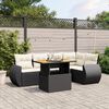 vidaXL Set Divano da Giardino 6 pz con Cuscini Nero in Polyrattan