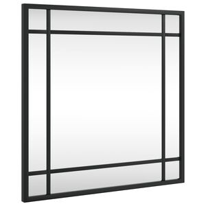 vidaXL Specchio da Parete Nero 40x40 cm Quadrato in Ferro