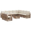 vidaXL Set Divano da Giardino 11 pcs Beige polyrattan