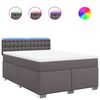 vidaXL Giroletto a Molle con Materasso Grigio 140x190 cm in Similpelle