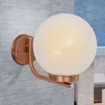 vidaXL Lampada sferica a parete da esterno in acciaio inox color rame