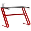 vidaXL Scrivania da Gaming con Gambe a ZZ Nera e Rossa 110x60x75 cm