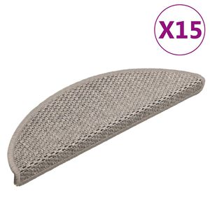 vidaXL Tappeti Autoadesivi Scale Aspetto Sisal 15pz 56x17x3cm Argento