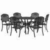 vidaXL Set da Pranzo per Giardino 7 pcs Nero Alluminio