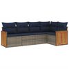 vidaXL Set Divani da Giardino 5 pz con Cuscini Grigio in Polyrattan