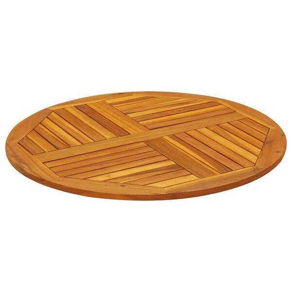 vidaXL Piano per Tavolo Ø90x2,2 cm Rotondo in Legno Massello di Acacia