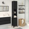 vidaXL Mobile da Bagno Rovere Nero 30 x 30 x 190 cm Legno multistrato