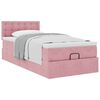 vidaXL Struttura Letto Pouf con Materasso Rosa 90x200 cm in Velluto