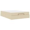 vidaXL Struttura letto con materasso 2 pz Crema Tessuto