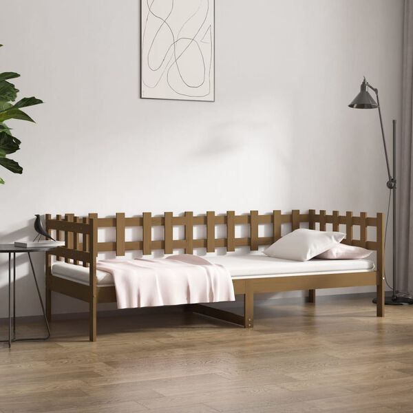 vidaXL Dormeuse Marrone Ambra 80x200 cm in Legno Massello di Pino