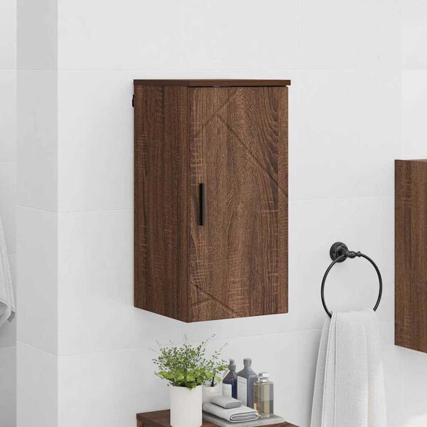 vidaXL Mobile da Bagno con porta Rovere Marrone 30 x 31,5 x 61 cm