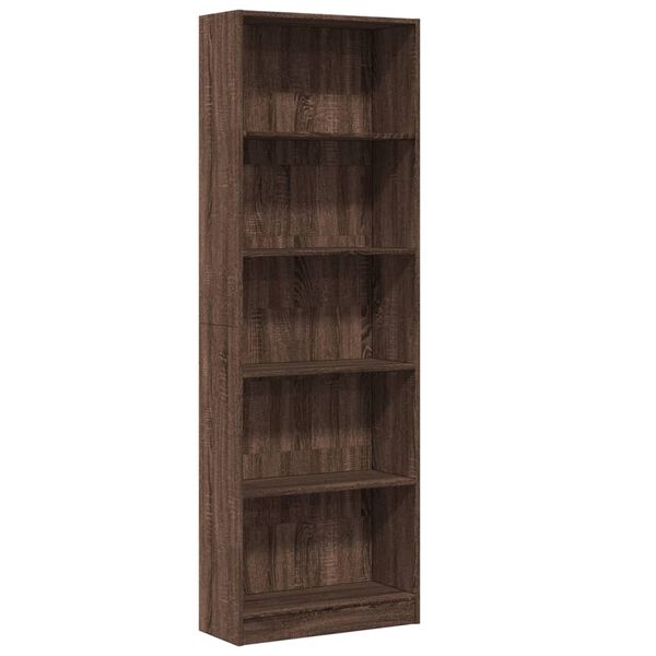 vidaXL Libreria Rovere Marrone 60x24x176 cm in Legno Multistrato