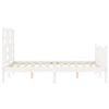 vidaXL Giroletto con Testiera Bianco Small Double Legno Massello