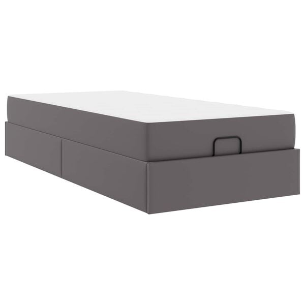 vidaXL Struttura letto con materasso con materasso 2 pcs Grigio PVC