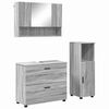 vidaXL Set di mobili per il bagno con cassetto 3 pcs Grigio Sonoma