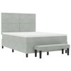 vidaXL Letto a molle con materasso Grigio chiaro 160 x 200 cm Velluto