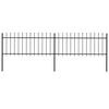 vidaXL Recinzione da Giardino con Punta a Lancia in Acciaio 359x80 cm Nero