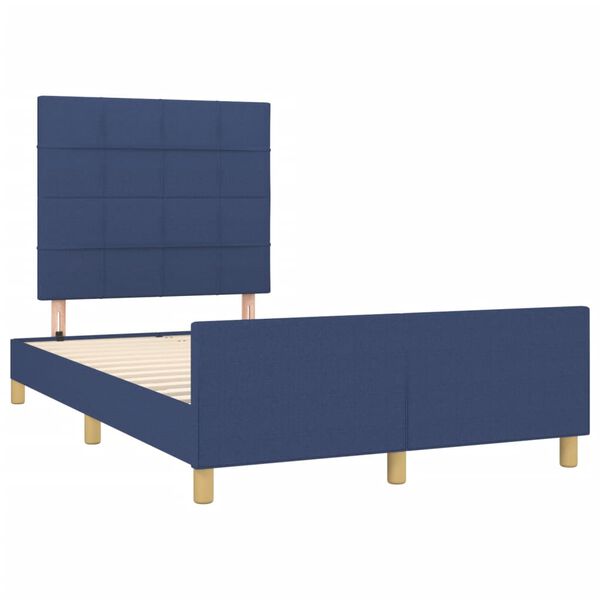 vidaXL Giroletto senza Materasso Blu 120x190 cm in Tessuto