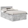 vidaXL Struttura del letto con testiera Grigio cemento 120 x 190 cm