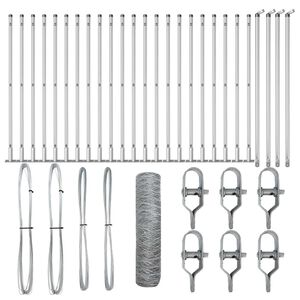 vidaXL Palo della recinzione Argento