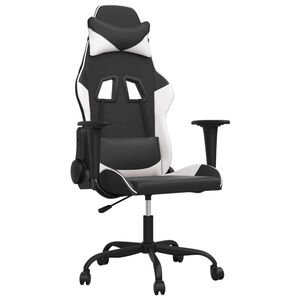 vidaXL Sedia da Gaming Nero e Bianco in Similpelle