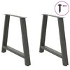 vidaXL Gambe per tavolo da pranzo a forma di A 2 pz Antracite 90x(72-73) cm Acciaio