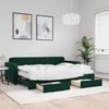 vidaXL Divano Letto Estraibile Cassetti Verde Scuro 80x200cm Velluto