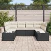 vidaXL Set Divano da Giardino 6 pcs Nero e crema Poly Rattan
